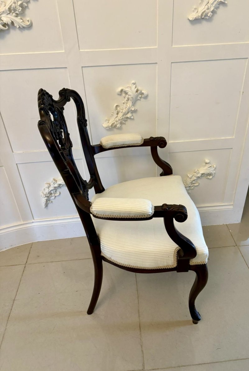 Antique Victorian Quality Carved Mahogany Desk Chair - Image 4